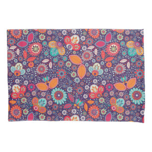 Colourful Art Illustration Nature Floral Pattern Pillowcase