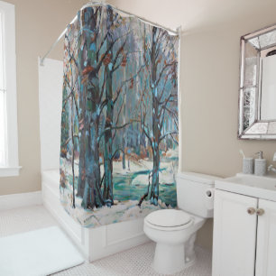 Colourful Art in Beautiful Winter Shower Curtain