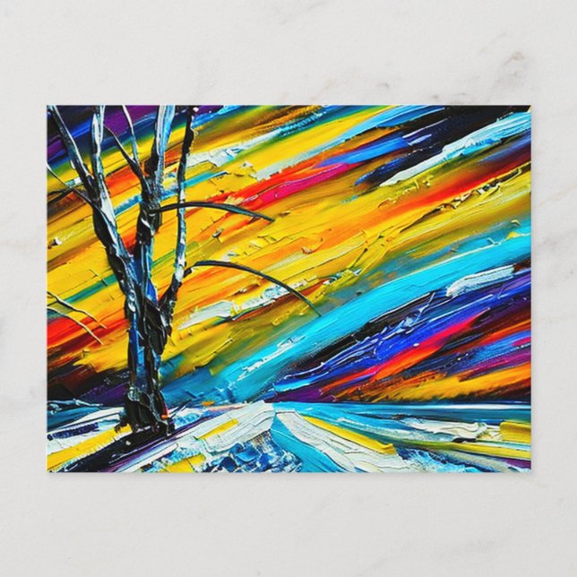 Colourful Art: Landscape with Tree Postcard (Front)
