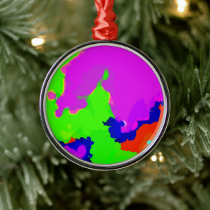 Colourful Art Multicolor Abstract Splash 2020 Cool Metal Tree Decoration