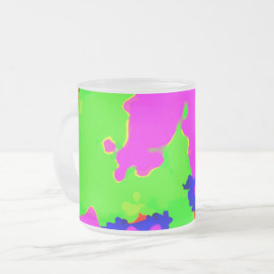Colourful Art Multicolor Abstract Splash Cool Frosted Glass Coffee Mug