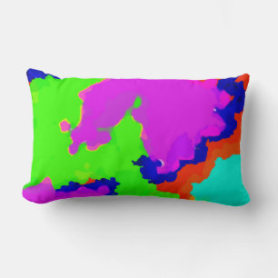 Colourful Art Multicolor Abstract Splash Unique Lumbar Cushion