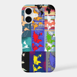 colourful art-style mixed world-maps