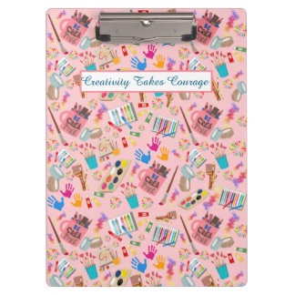 Colourful Art Supplies Creative pattern for Artist Clipboard
