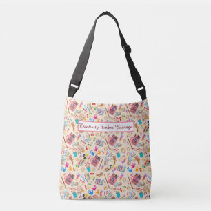 Colourful Art Supplies Creative pattern for Artist Crossbody Bag