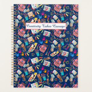 Colourful Art Supplies Creative pattern for Artist Planner