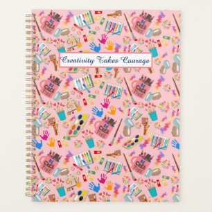 Colourful Art Supplies Creative pattern for Artist Planner