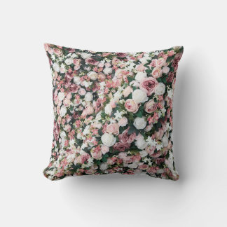 Colourful artificial flowers: vibrant background cushion