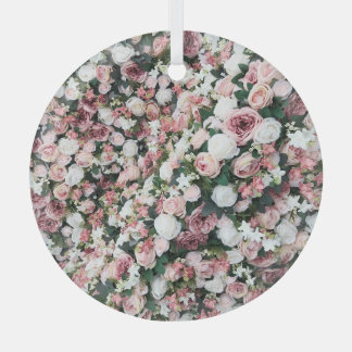 Colourful artificial flowers: vibrant background glass tree decoration