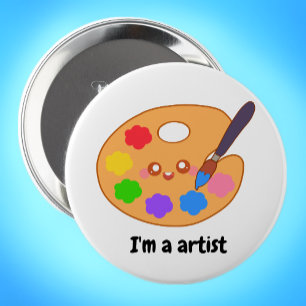 Colourful Artist Paint 10 Cm Round Badge