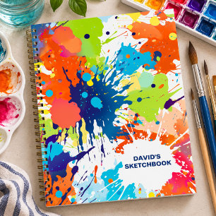 Colourful Artist Paint Splash Sketchbook Notebook