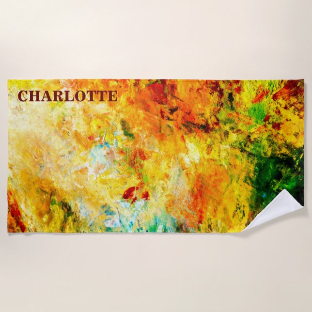 Colourful Artist Palette Beach Towel (Front)