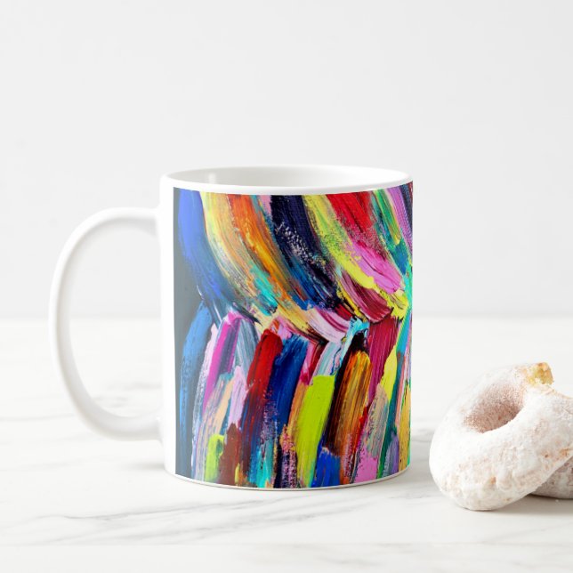 Colourful artist palette   coffee mug (With Donut)