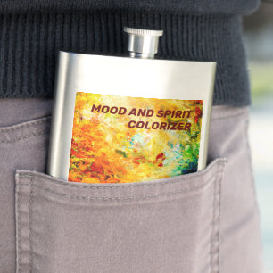 Colourful Artist Palette Hip Flask