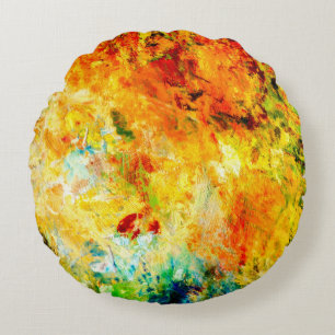 Colourful Artist Palette Round Cushion