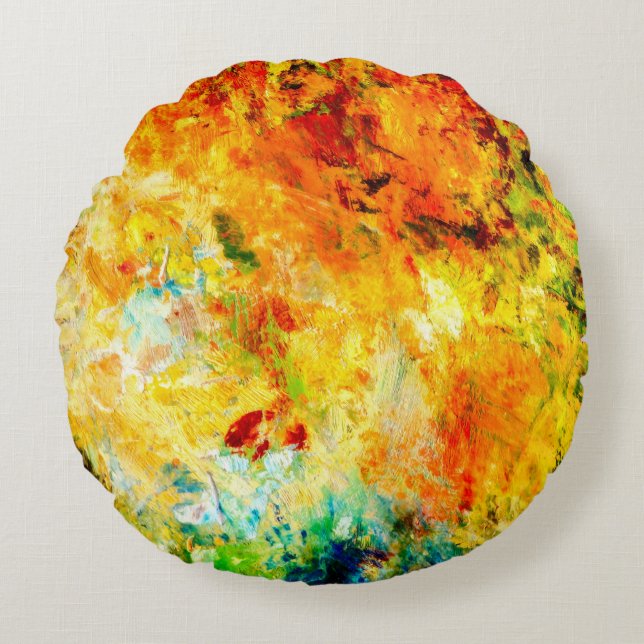 Colourful Artist Palette Round Cushion (Front)