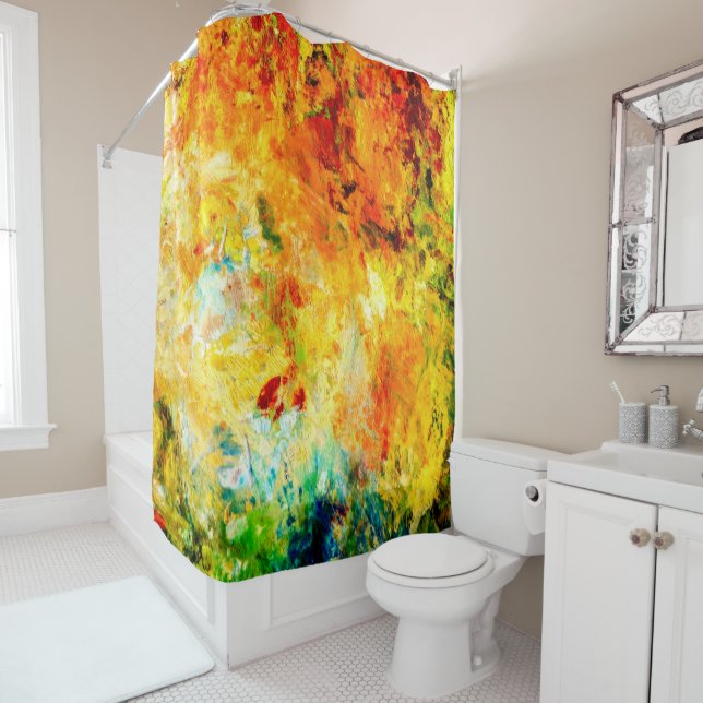 Colourful Artist Palette Shower Curtain (In Situ)