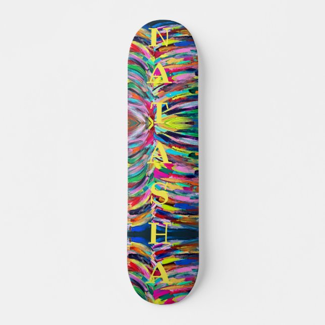 Colourful artist palette skateboard (Front)