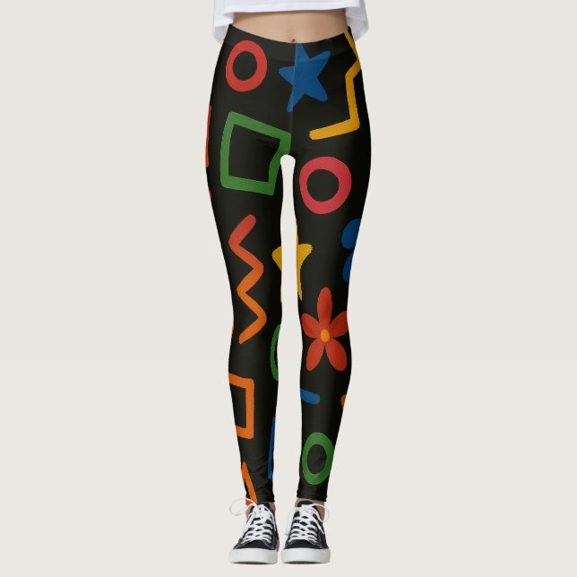 Colourful Artistic Background  Leggings (Front)