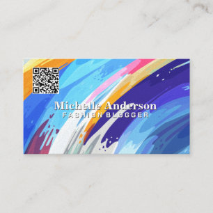 Colourful Artistic Brush Strokes Background Business Card