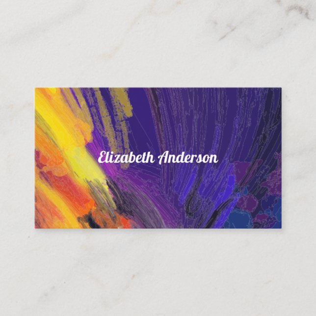 Colourful Artistic Brushed | Expressive Business Card (Front)