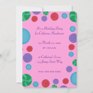 Colourful artistic dots birthday party invitations