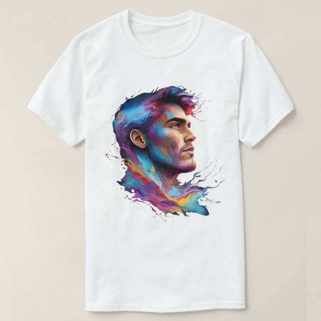 Colourful Artistic Face T-Shirt – Unique design (Design Front)