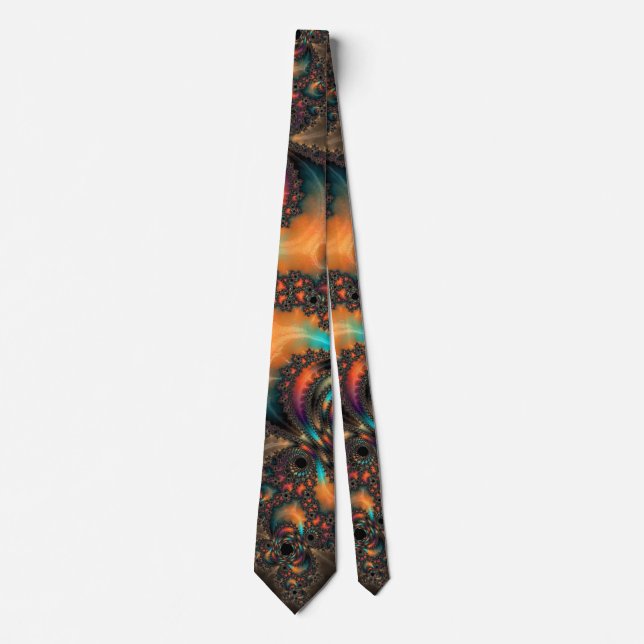 Colourful Artistic Fine Fractal Abstract Tie (Front)