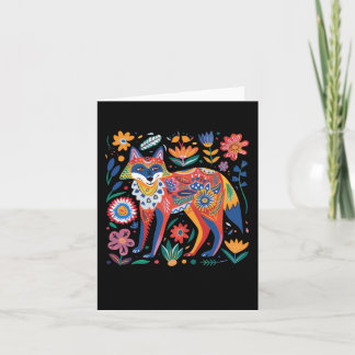 Colourful Artistic Fox Illustration With Intricate Card