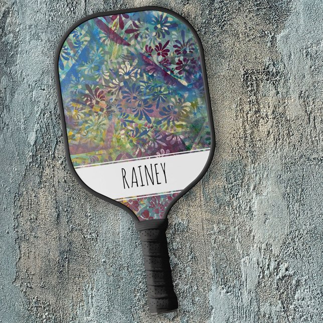 Colourful Artistic Funky Abstract Painted Patterns Pickleball Paddle (Creator Uploaded)