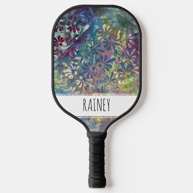 Colourful Artistic Funky Abstract Painted Patterns Pickleball Paddle (Front)