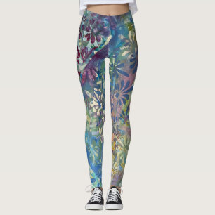 Colourful Artistic Funky Pattern and Textured Pain Leggings