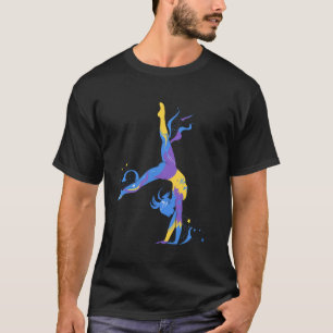 Colourful Artistic Gymnast Splatter Paint Sports L T-Shirt