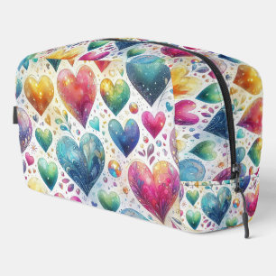 Colourful Artistic Hearts Dopp Kit