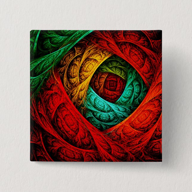 Colourful Artistic Modern Abstract Art Pattern #09 15 Cm Square Badge (Front)