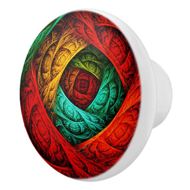 Colourful Artistic Modern Abstract Art Pattern #09 Ceramic Knob (Right)