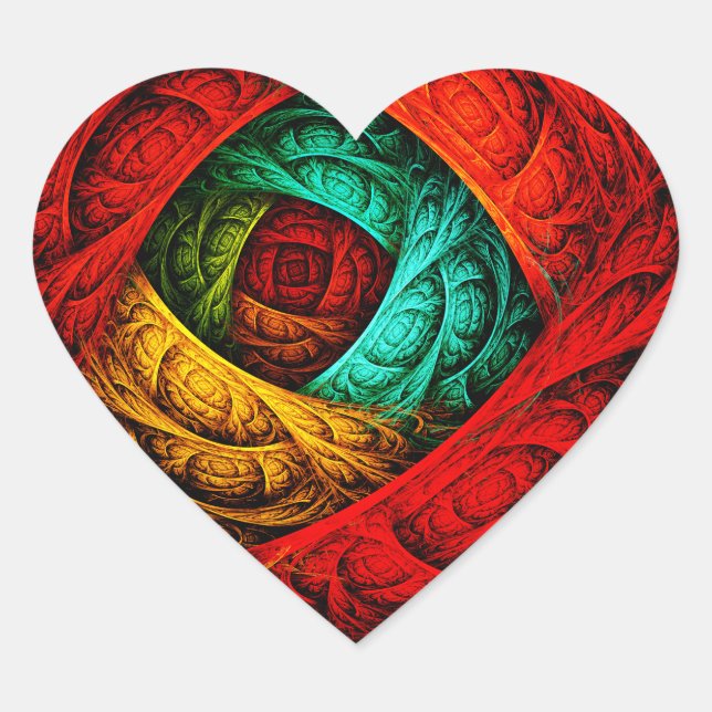 Colourful Artistic Modern Abstract Art Pattern #09 Heart Sticker (Front)