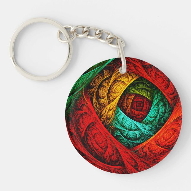 Colourful Artistic Modern Abstract Art Pattern #09 Key Ring (Front)