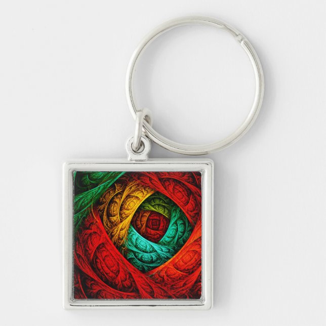 Colourful Artistic Modern Abstract Art Pattern #09 Key Ring (Front)
