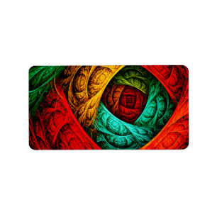 Colourful Artistic Modern Abstract Art Pattern #09 Label