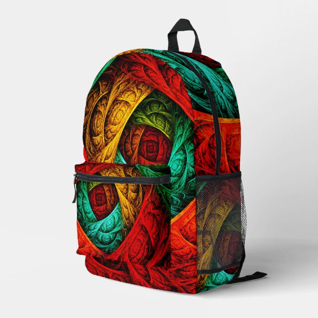 Colourful Artistic Modern Abstract Art Pattern #09 Printed Backpack (Back Corner Right)