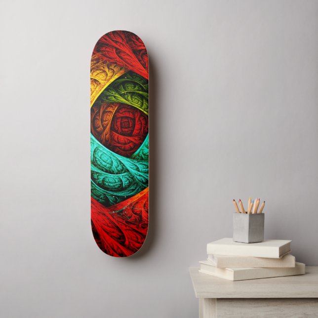 Colourful Artistic Modern Abstract Art Pattern #09 Skateboard (Wall Art)