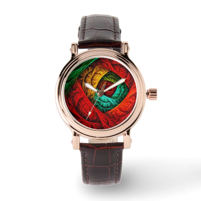 Colourful Artistic Modern Abstract Art Pattern #09 Watch (Front)