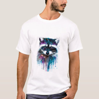 colourful artistic Racoon tee