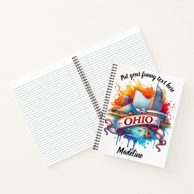 Colourful artistic representation of Ohio's skylin Notebook (Inside)