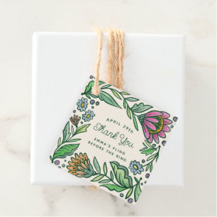 Colourful Artistic Scandi Bridal Shower Gift Tag
