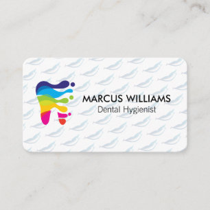 Colourful Artistic Tooth Logo Smile Pattern Business Card
