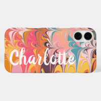 Colourful Artsy Abstract Marble Swirl Personalised