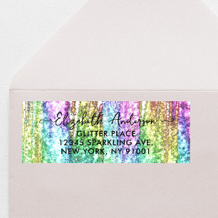 Colourful Artsy Faux Rainbow Glitter Brush Strokes