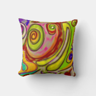 Colourful Artsy Psychedelic Frog Face Cushion